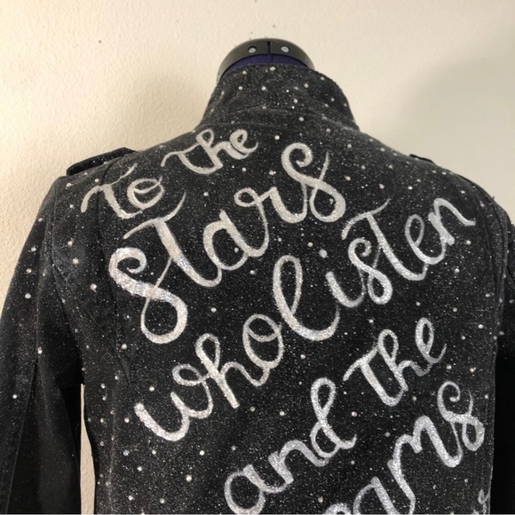A Court of Thorns and Roses To the Stars that Listen Rhinestone Denim Jacket - Picture 6 of 16